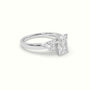 Radiant Cut Diamond Side Stone Engagement Ring — White Gold