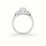 Radiant Cut Diamond Side Stone Engagement Ring — White Gold