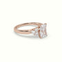 Radiant Cut Diamond Side Stone Engagement Ring — Rose Gold