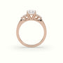 Radiant Cut Diamond Side Stone Engagement Ring — Rose Gold