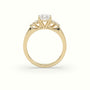 Radiant Cut Diamond Side Stone Engagement Ring — Yellow Gold