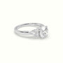 Round Cut Diamond Side Stone Engagement Ring — White Gold