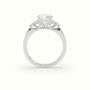 Round Cut Diamond Side Stone Engagement Ring — White Gold