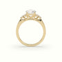 Round Cut Diamond Side Stone Engagement Ring — Yellow Gold