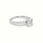 Asscher Cut Diamond Pave Engagement Ring — White Gold