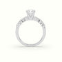 Asscher Cut Diamond Pave Engagement Ring — White Gold