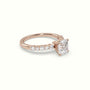 Asscher Cut Diamond Pave Engagement Ring — Rose Gold