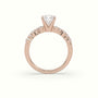 Asscher Cut Diamond Pave Engagement Ring — Rose Gold