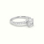 Cushion Cut Diamond Pave Engagement Ring — White Gold