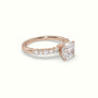 Cushion Cut Diamond Pave Engagement Ring — Rose Gold