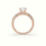 Cushion Cut Diamond Pave Engagement Ring — Rose Gold