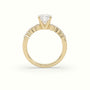 Cushion Cut Diamond Pave Engagement Ring — Yellow Gold