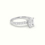 Emerald Cut Diamond Pave Engagement Ring — White Gold