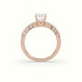 Emerald Cut Diamond Pave Engagement Ring — Rose Gold