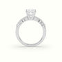 Princess Cut Diamond Pave Engagement Ring — White Gold