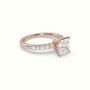 Princess Cut Diamond Pave Engagement Ring — Rose Gold