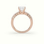 Princess Cut Diamond Pave Engagement Ring — Rose Gold