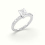 Radiant Cut Diamond Pave Engagement Ring — White Gold