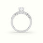 Radiant Cut Diamond Pave Engagement Ring — White Gold