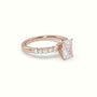 Radiant Cut Diamond Pave Engagement Ring — Rose Gold