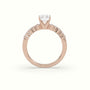 Radiant Cut Diamond Pave Engagement Ring — Rose Gold