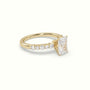 Radiant Cut Diamond Pave Engagement Ring — Yellow Gold