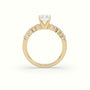 Radiant Cut Diamond Pave Engagement Ring — Yellow Gold
