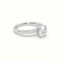 Round Cut Diamond Pave Engagement Ring — White Gold
