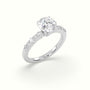 Round Cut Diamond Pave Engagement Ring — White Gold