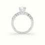 Round Cut Diamond Pave Engagement Ring — White Gold