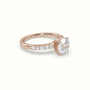 Round Cut Diamond Pave Engagement Ring — Rose Gold