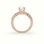 Round Cut Diamond Pave Engagement Ring — Rose Gold