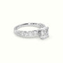 Asscher Cut Diamond Engagement Ring With Side Stones — White Gold