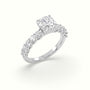 Asscher Cut Diamond Engagement Ring With Side Stones — White Gold