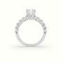 Asscher Cut Diamond Engagement Ring With Side Stones — White Gold