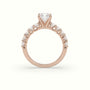 Asscher Cut Diamond Engagement Ring With Side Stones — Rose Gold