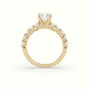 Asscher Cut Diamond Engagement Ring With Side Stones — Yellow Gold