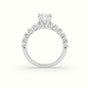 Cushion Cut Diamond Engagement Ring With Side Stones — White Gold