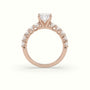 Cushion Cut Diamond Engagement Ring With Side Stones — Rose Gold