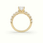 Cushion Cut Diamond Engagement Ring With Side Stones — Yellow Gold