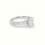 Emerald Cut Diamond Engagement Ring With Side Stones — White Gold