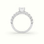 Emerald Cut Diamond Engagement Ring With Side Stones — White Gold