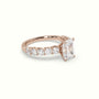 Emerald Cut Diamond Engagement Ring With Side Stones — Rose Gold