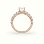 Emerald Cut Diamond Engagement Ring With Side Stones — Rose Gold