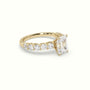 Emerald Cut Diamond Engagement Ring With Side Stones — Yellow Gold
