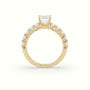 Emerald Cut Diamond Engagement Ring With Side Stones — Yellow Gold