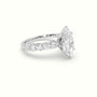 Marquise Cut Diamond Engagement Ring With Side Stones — White Gold