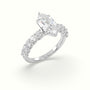 Marquise Cut Diamond Engagement Ring With Side Stones — White Gold