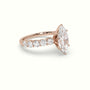 Marquise Cut Diamond Engagement Ring With Side Stones — Rose Gold