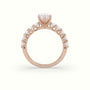 Marquise Cut Diamond Engagement Ring With Side Stones — Rose Gold